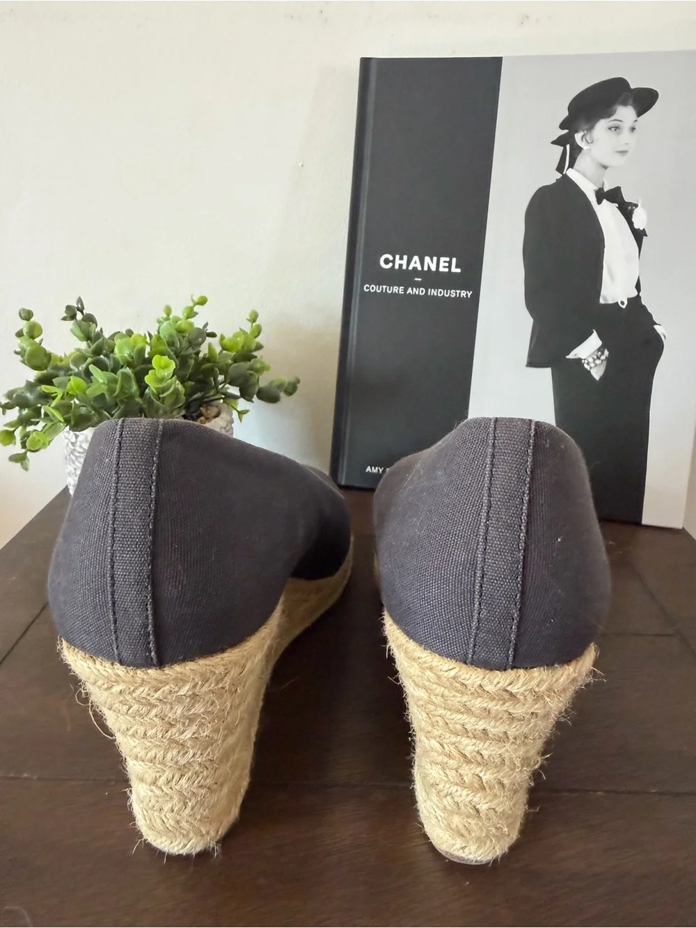 J Crew Wedge Espadrille Pumps in Navy Size 8